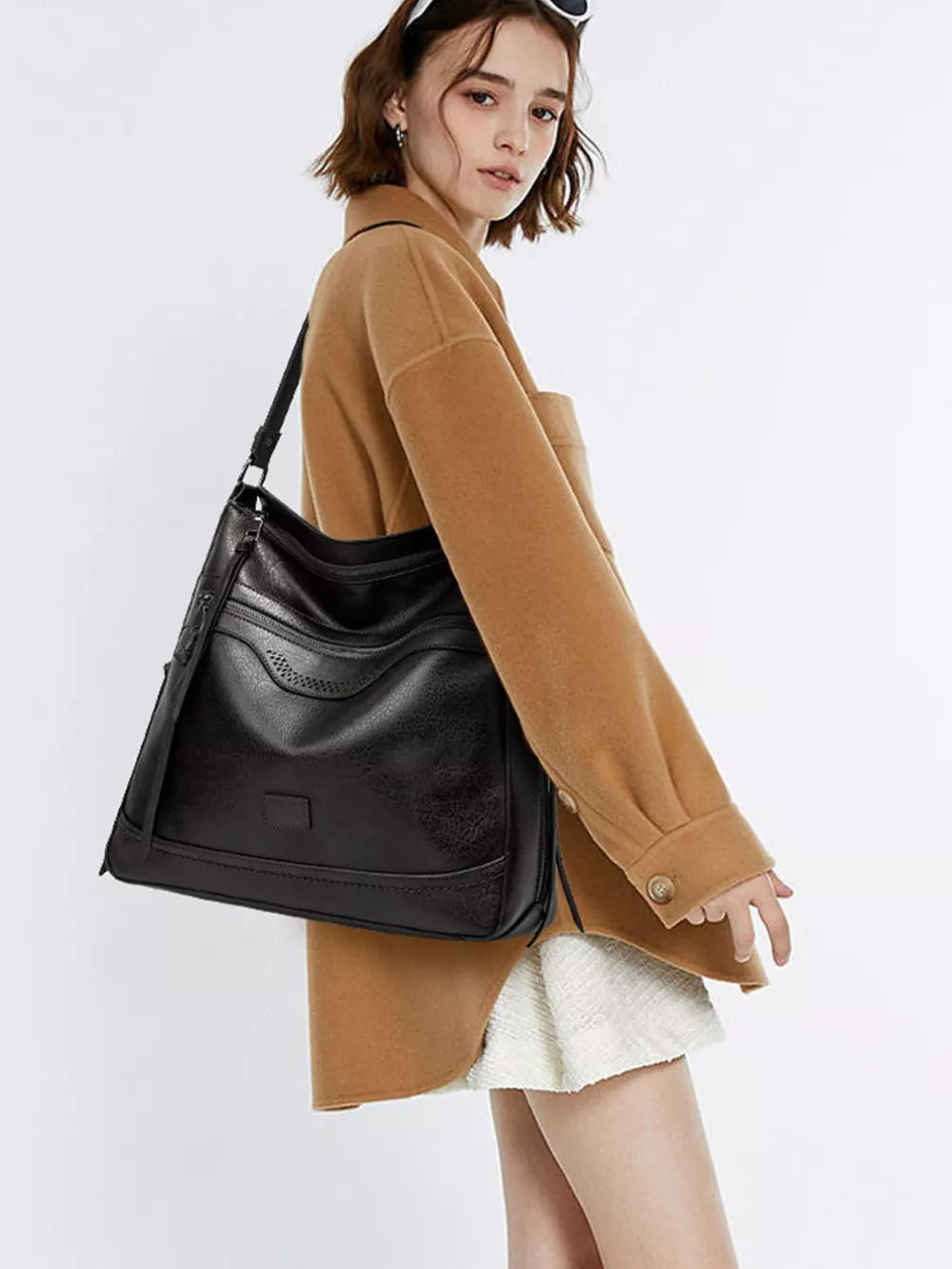 Multi-Pockets Leather Handbag, image 2