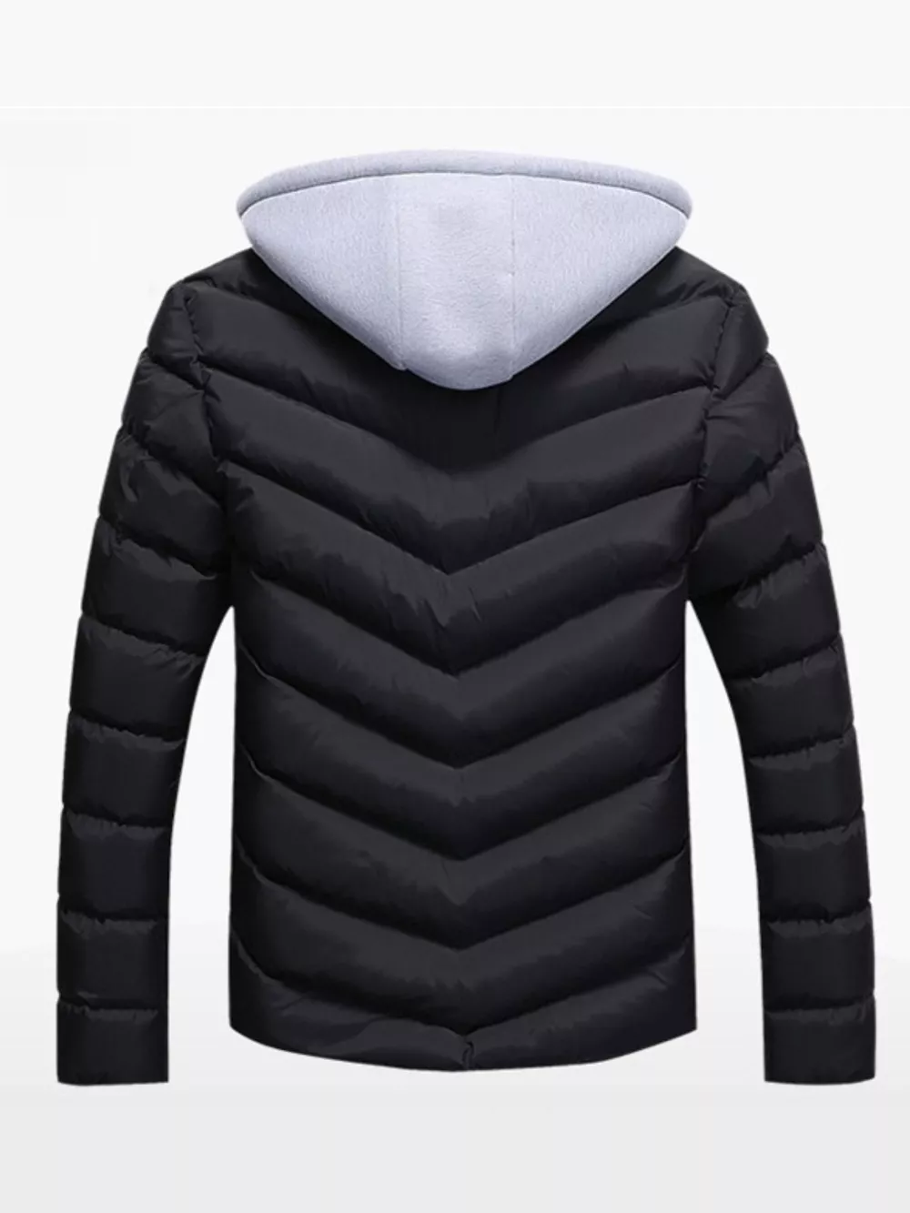Men's Plus Size Zip Up Hooded Padded Puffer Jacket, image 3