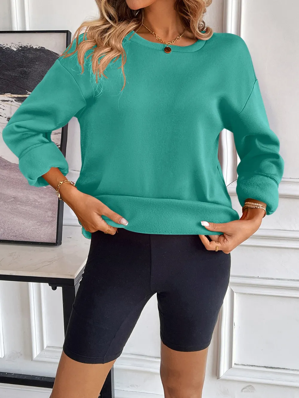 Round Neck Long Sleeve Sweatshirt, image 30