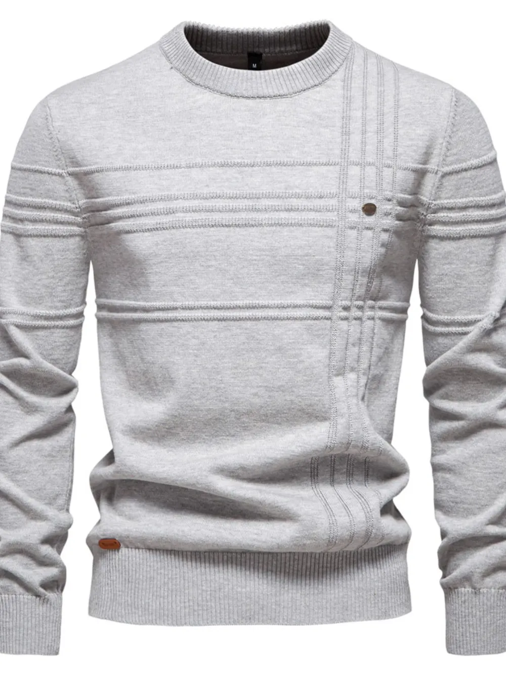 Men's Round Neck Striped Sweater, image 7