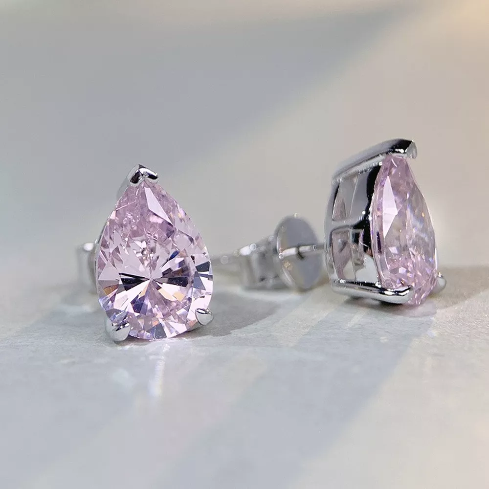 925 Sterling Silver Teardrop Stud Earrings, image 2