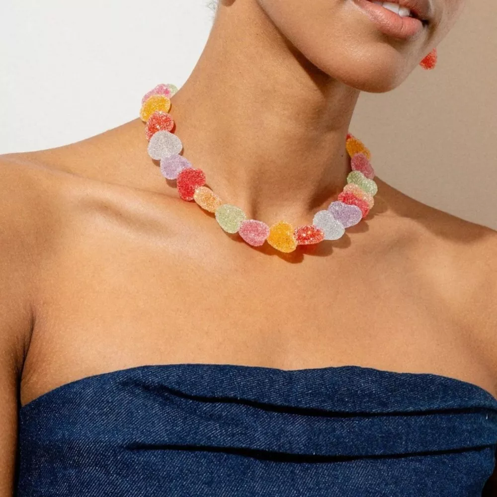 Colorful Resin Heart Necklace, image 3