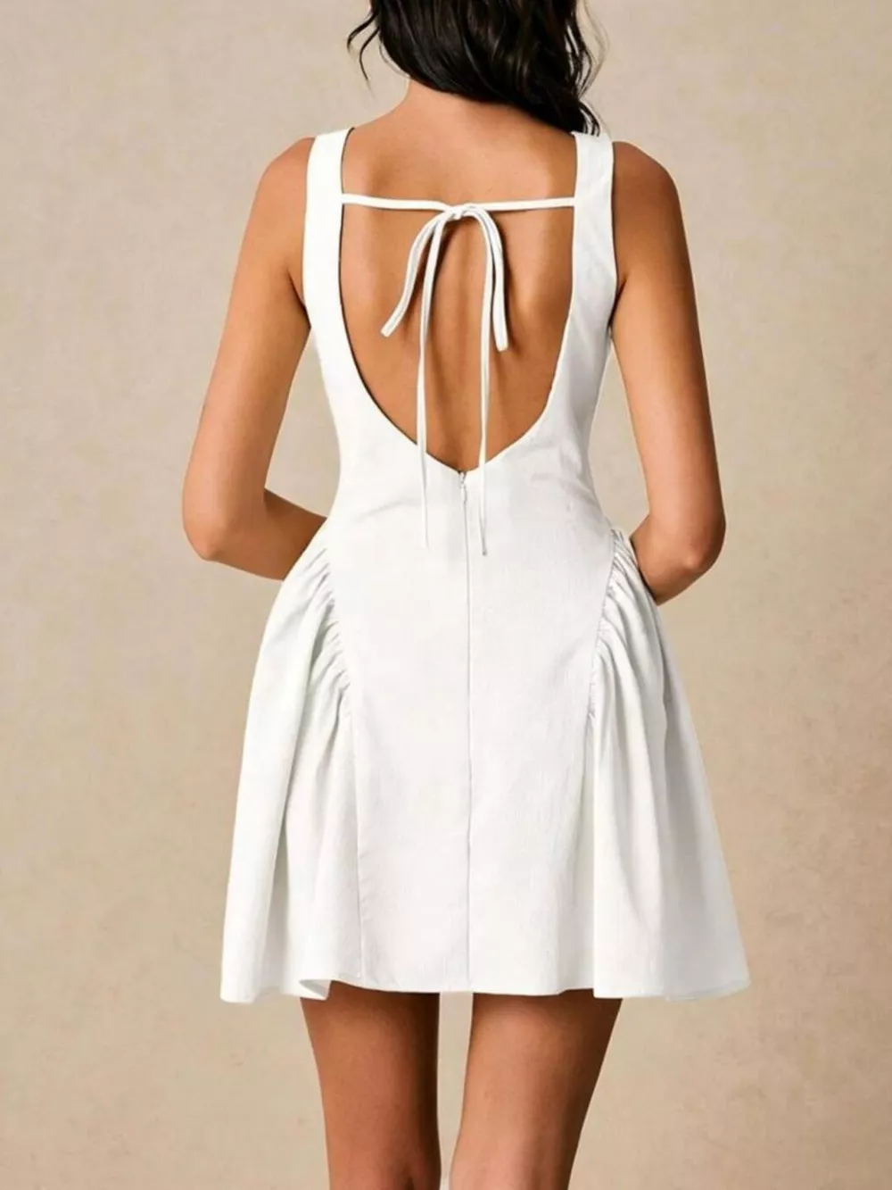 Tie Back Sleeveless A-Line Dress, image 6