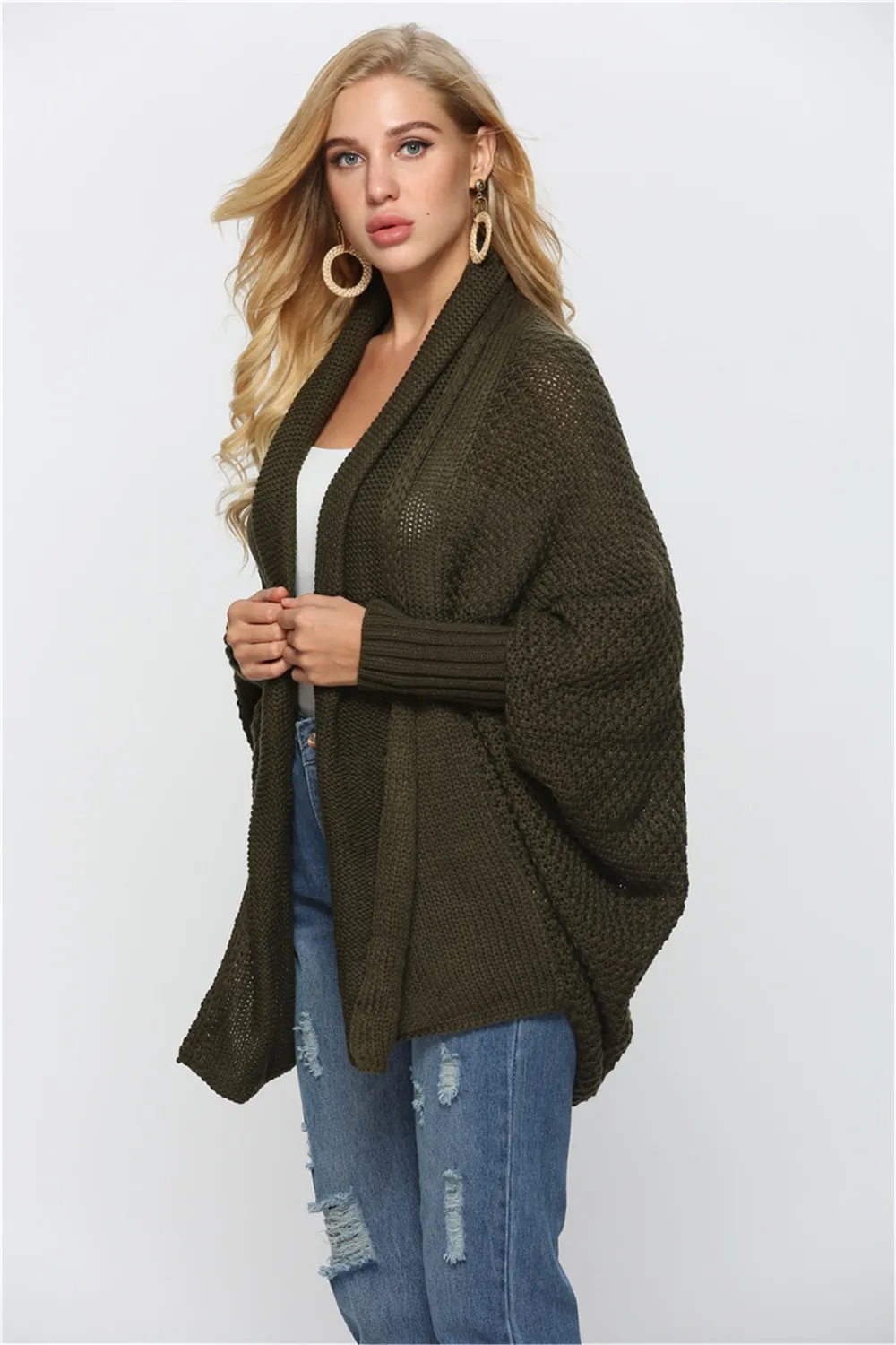 Open Front Batwing Sleeve Cardigan, image 20