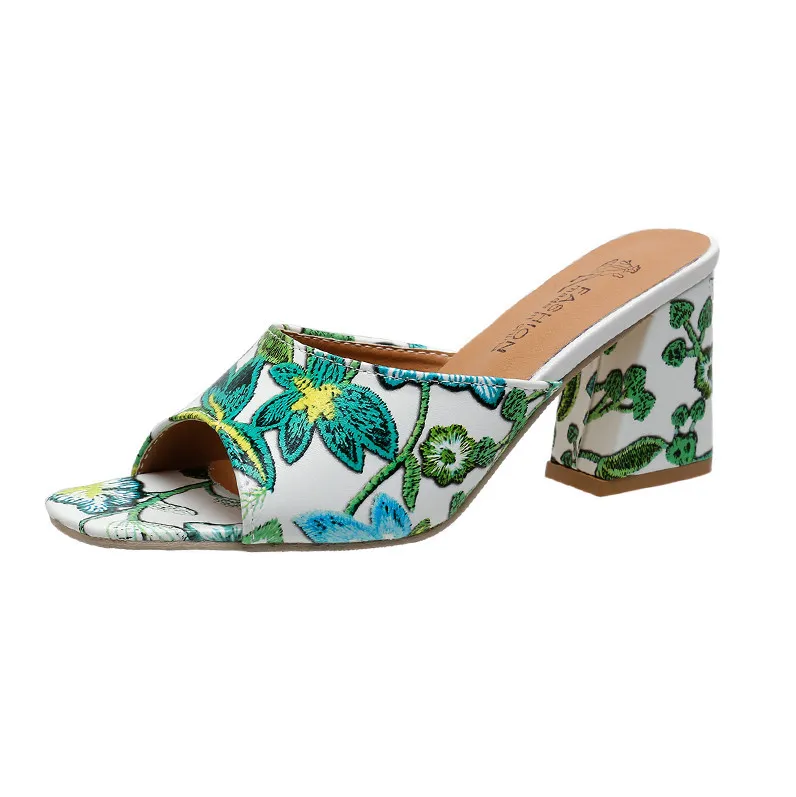 Printed Block Heels Sandals, image 3