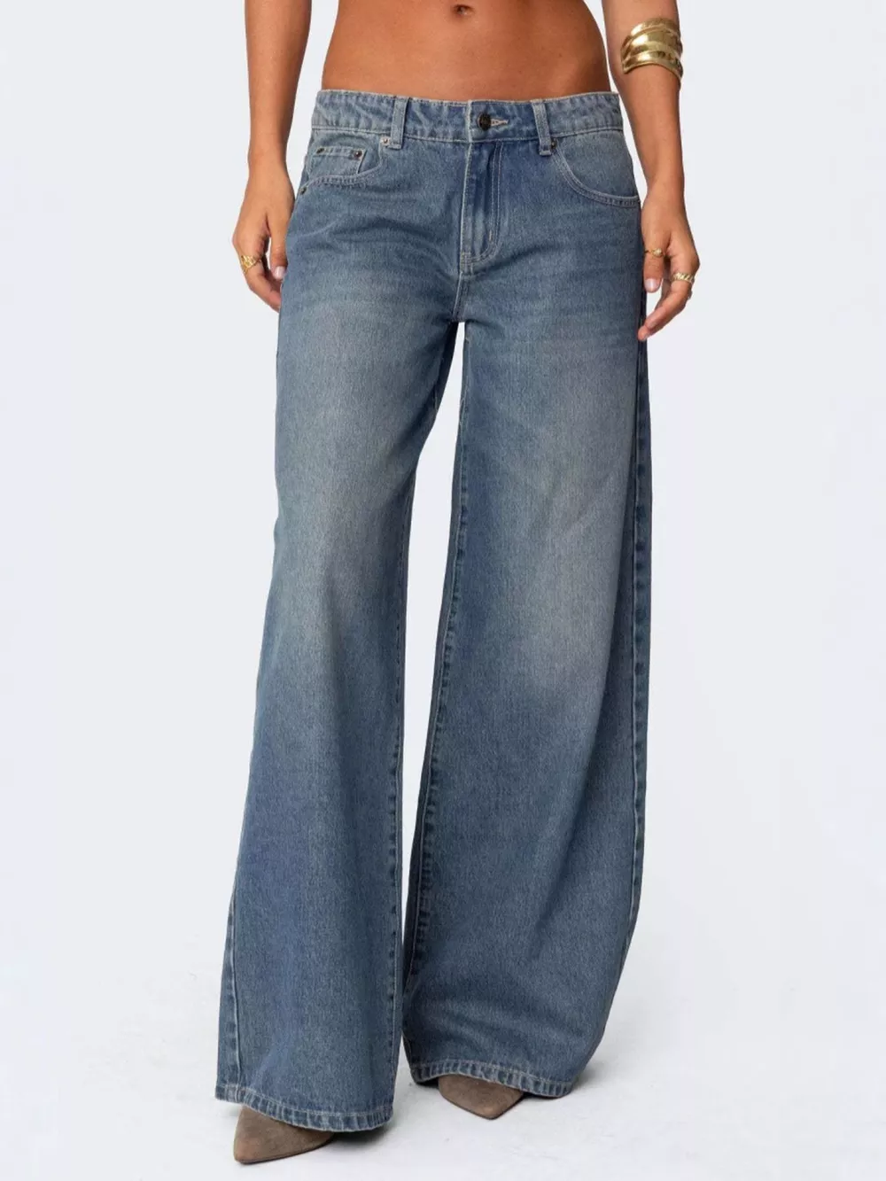 Vintage Wash Wide Leg Jeans, image 2