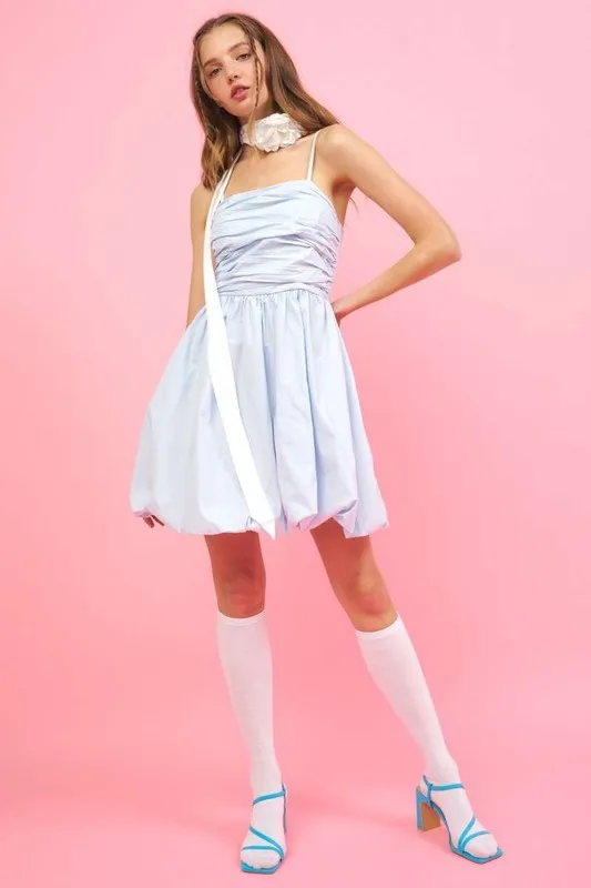 Ruched Detail Bubble Hem Mini Dress, image 3