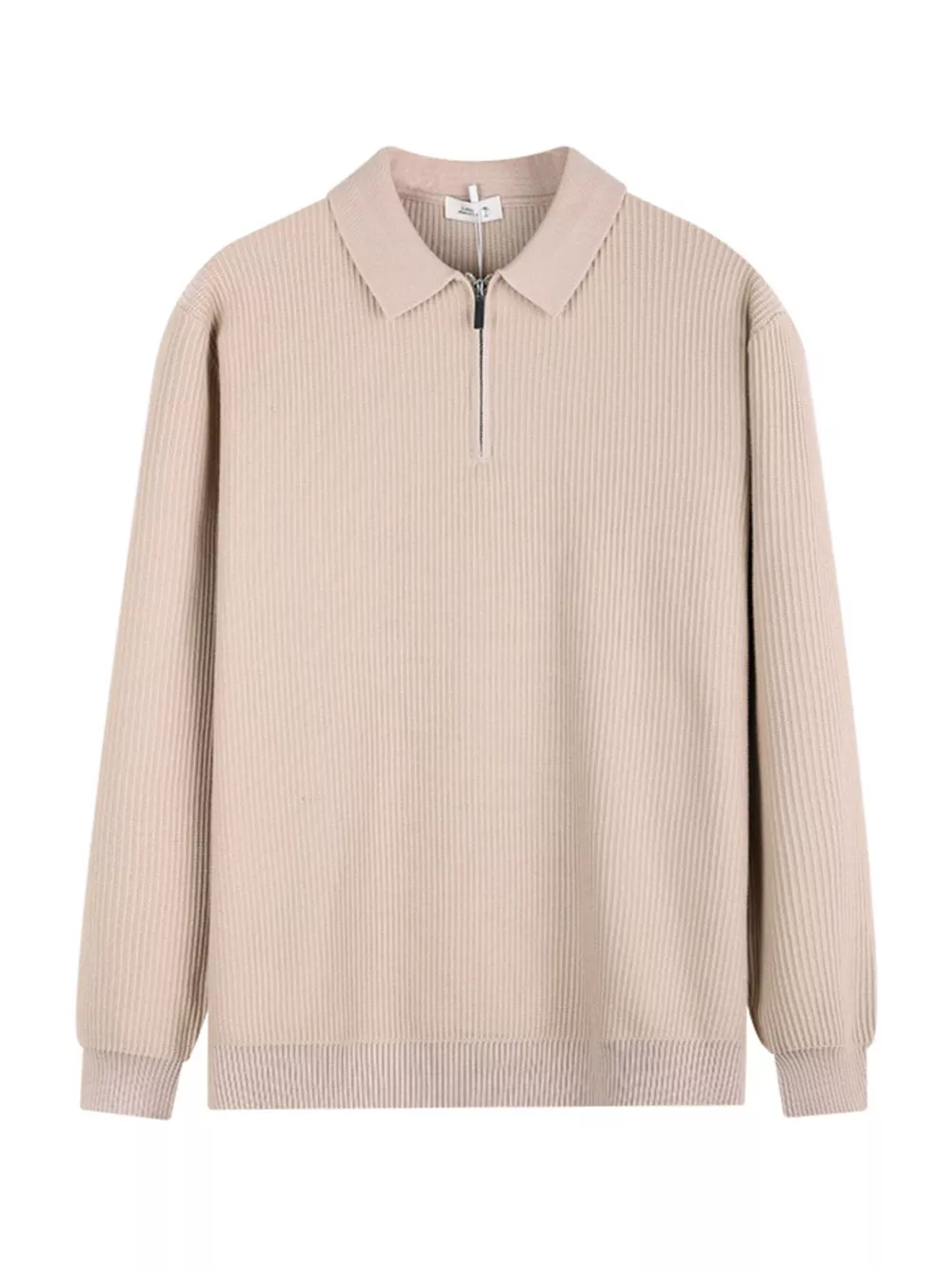 Men's Plus Size Quarter-Zip Ribbed Knit Top, image 9