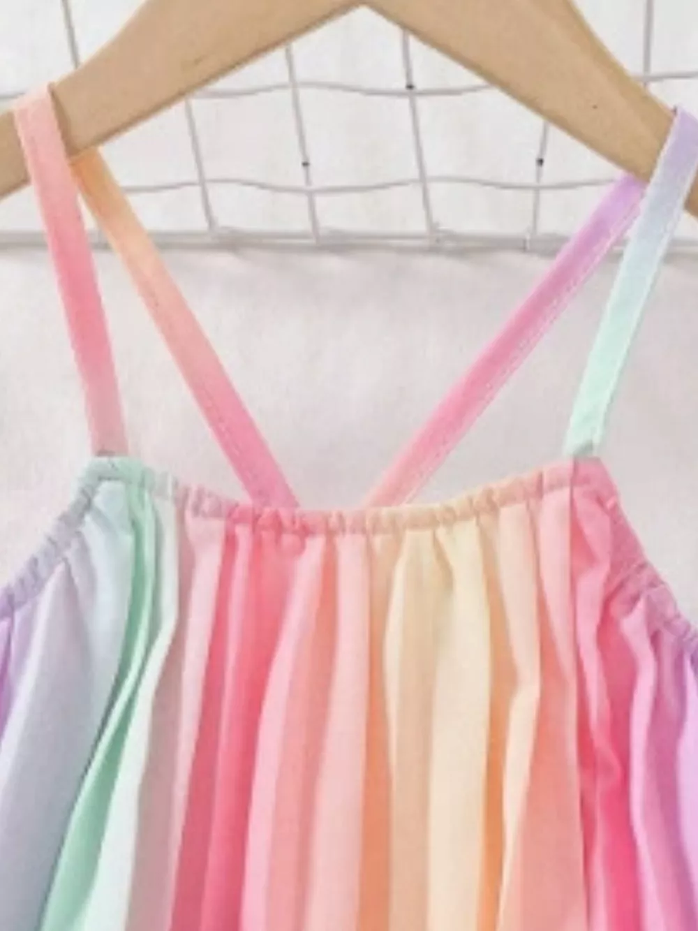 Children's Rainbow Pleated Cami Top and Wide Leg Pants Set, image 3