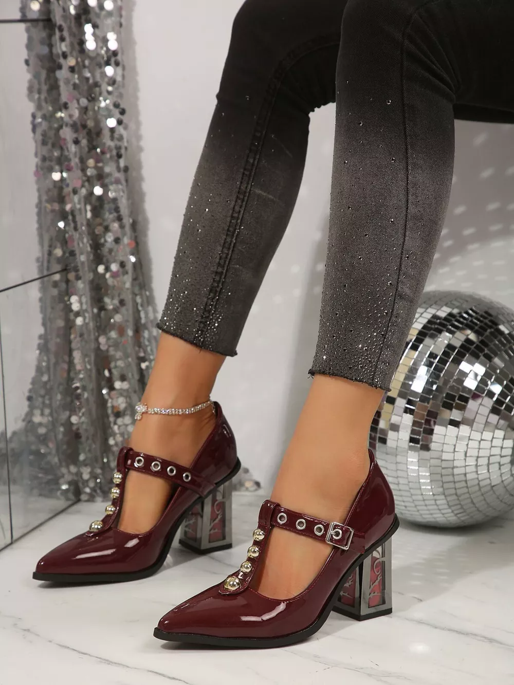 Point Toe Block Heels Pumps, image 6