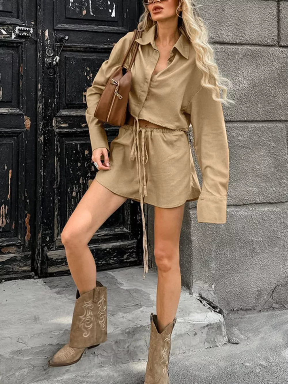 Long Sleeve Top and Shorts Set, image 3