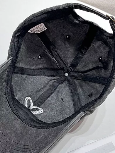 Washed Heart Embroidered Baseball Cap, image 4