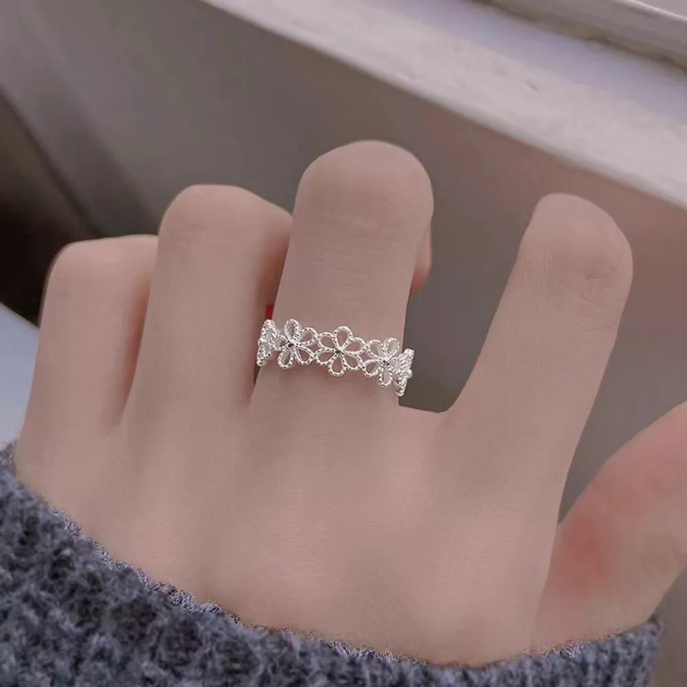 Floral Adjustable Open Ring, image 2