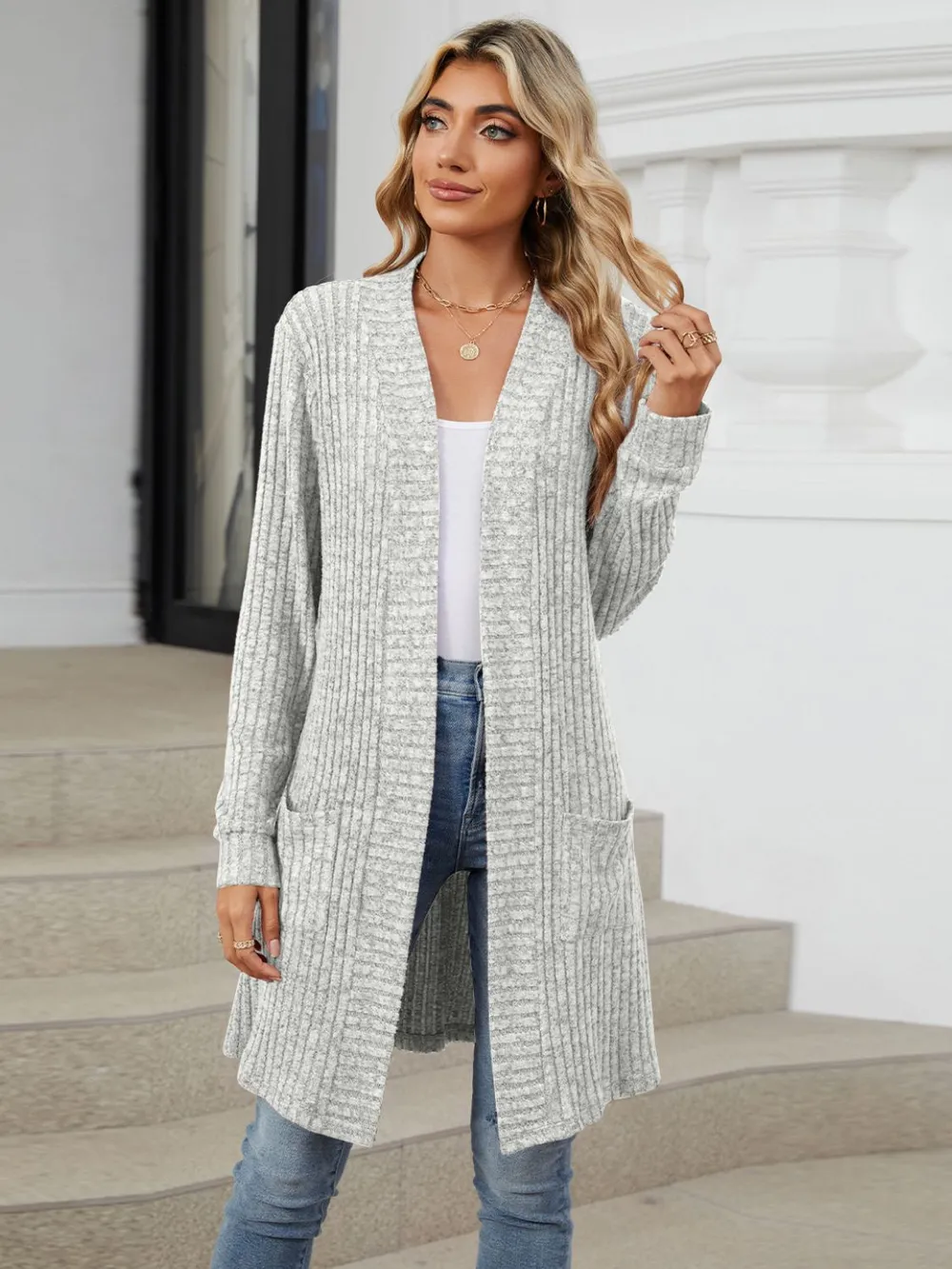 Open Front Long Sleeve Cardigan, image 11