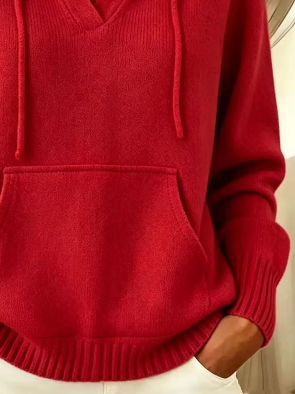 Drawstring Kangaroo Pocket Hooded Sweater, image 15
