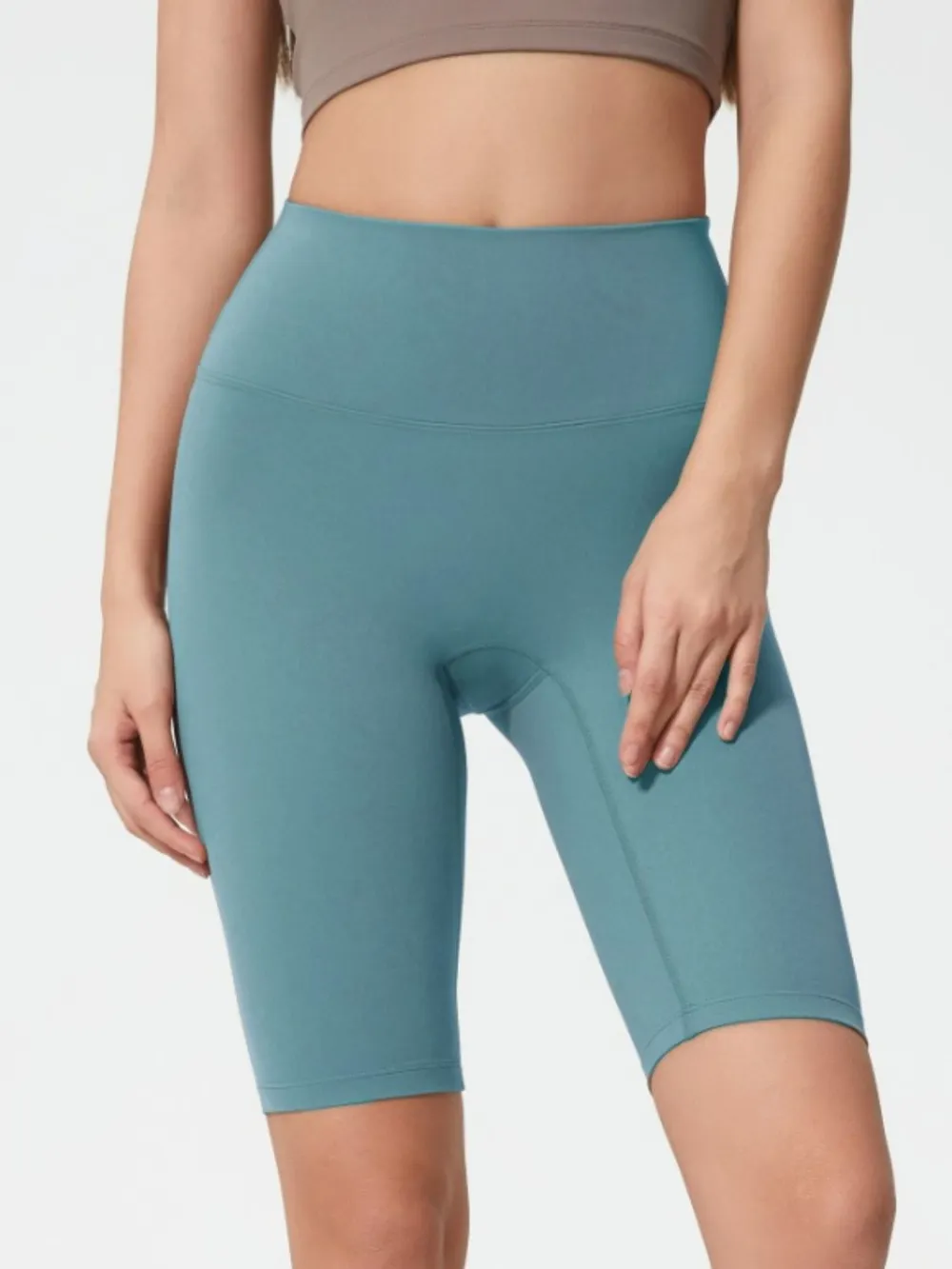 High Rise Wide Waistband Active Shorts, image 7