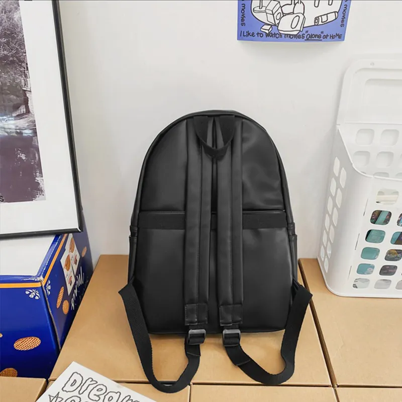 PU Leather Zip Backpack Bag, image 5