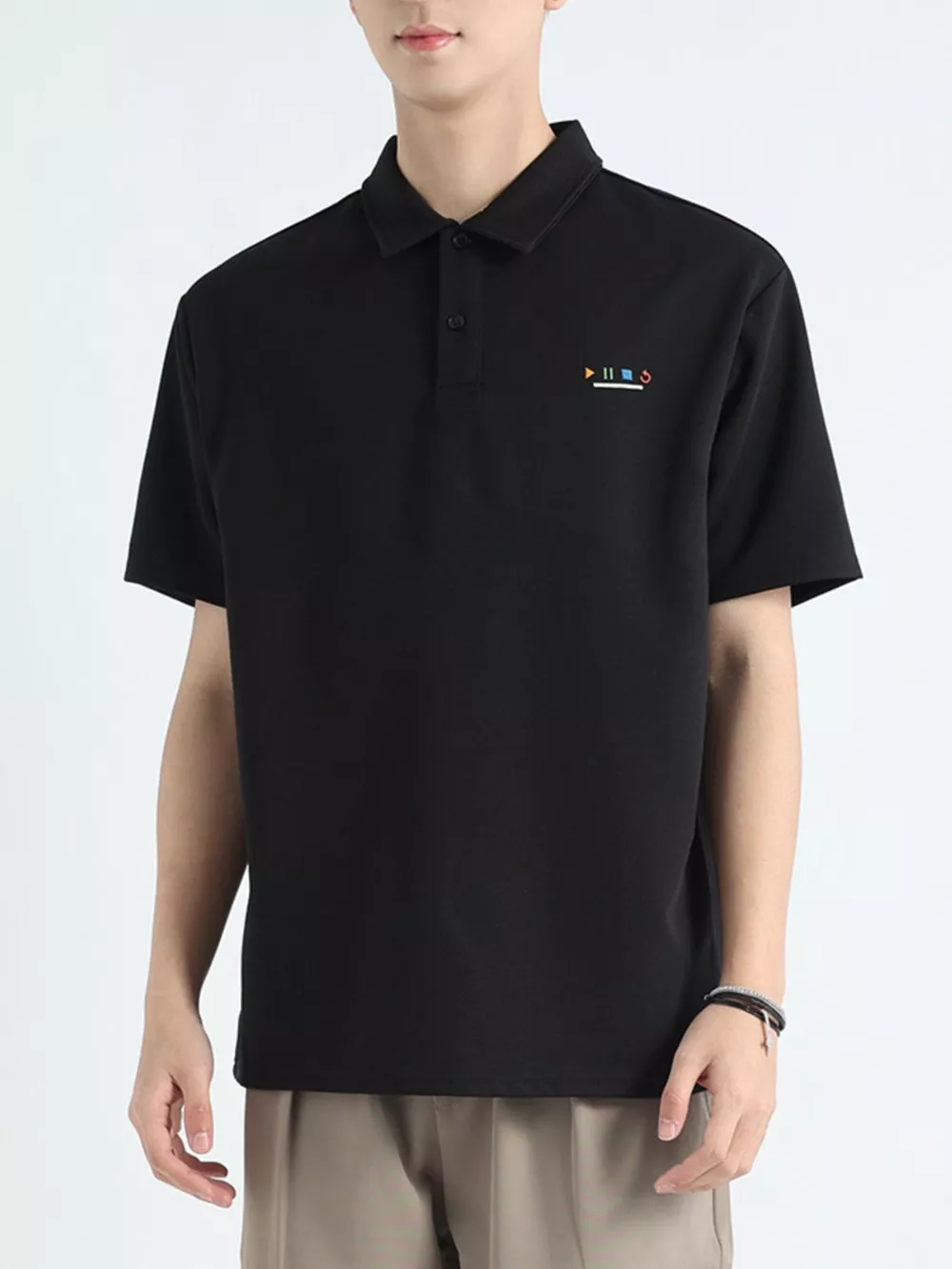 Men's Plus Size Button Detail Short Sleeve Polo, image 6