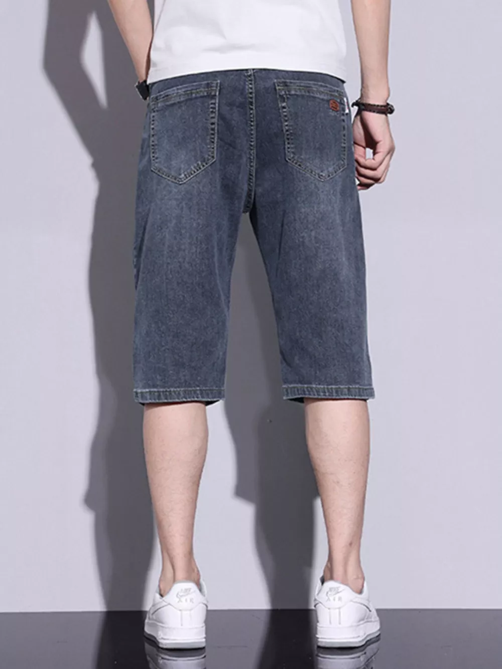 Men's Casual Washed Denim Shorts, image 9