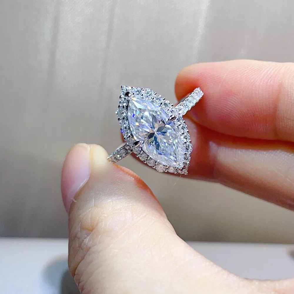 3 Carat 925 Sterling Silver Moissanite Ring, image 5