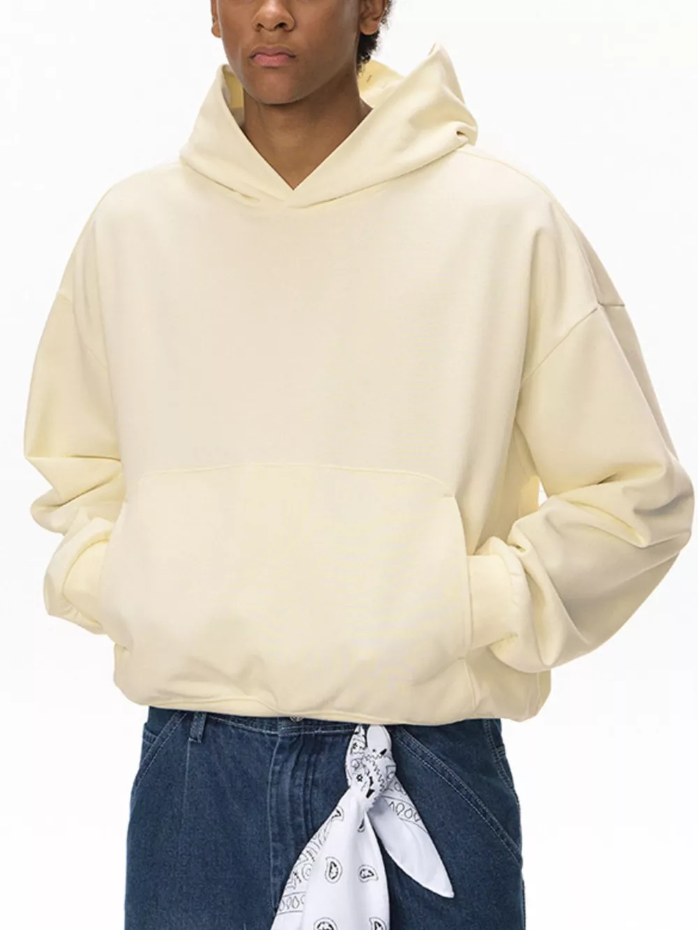 Men's Kangaroo Pocket Dropped Shoulder Hoodie, image 9