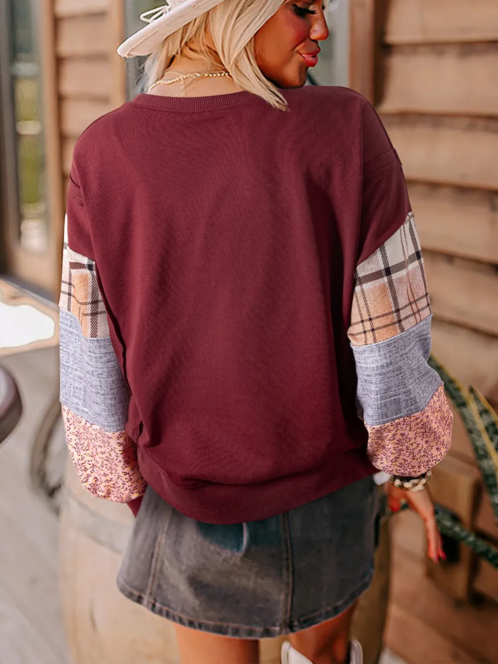 Multi-Pattern Long Sleeve Sweatshirt, image 2