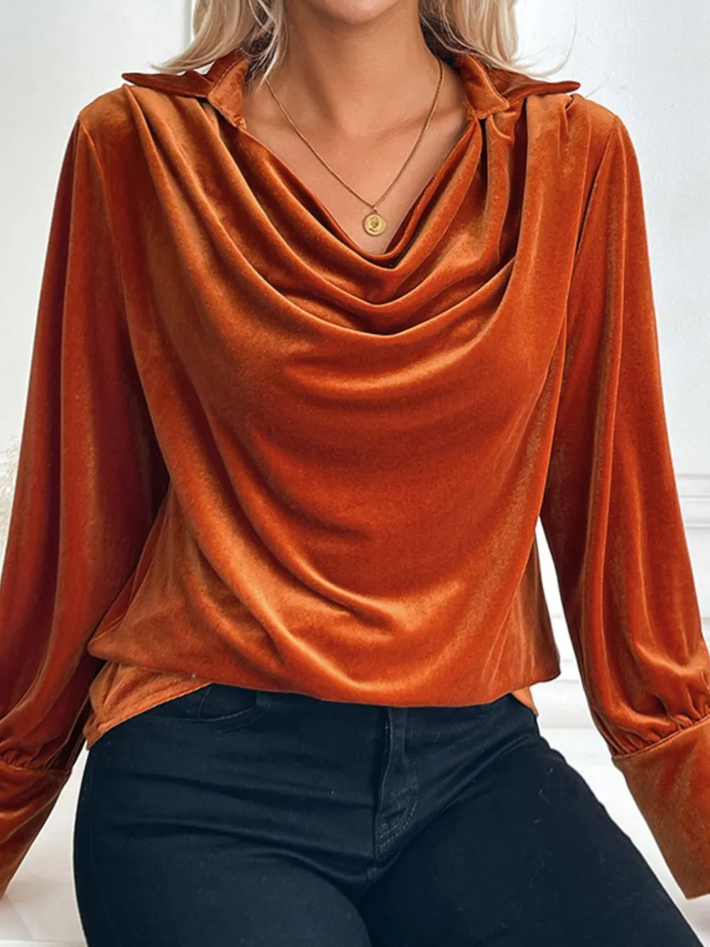 Ruched Long Sleeve Blouse, image 2