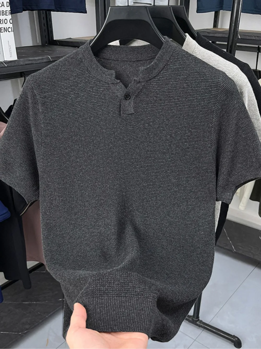 Men's Plus Size Notched Short Sleeve T-Shirt, image 11