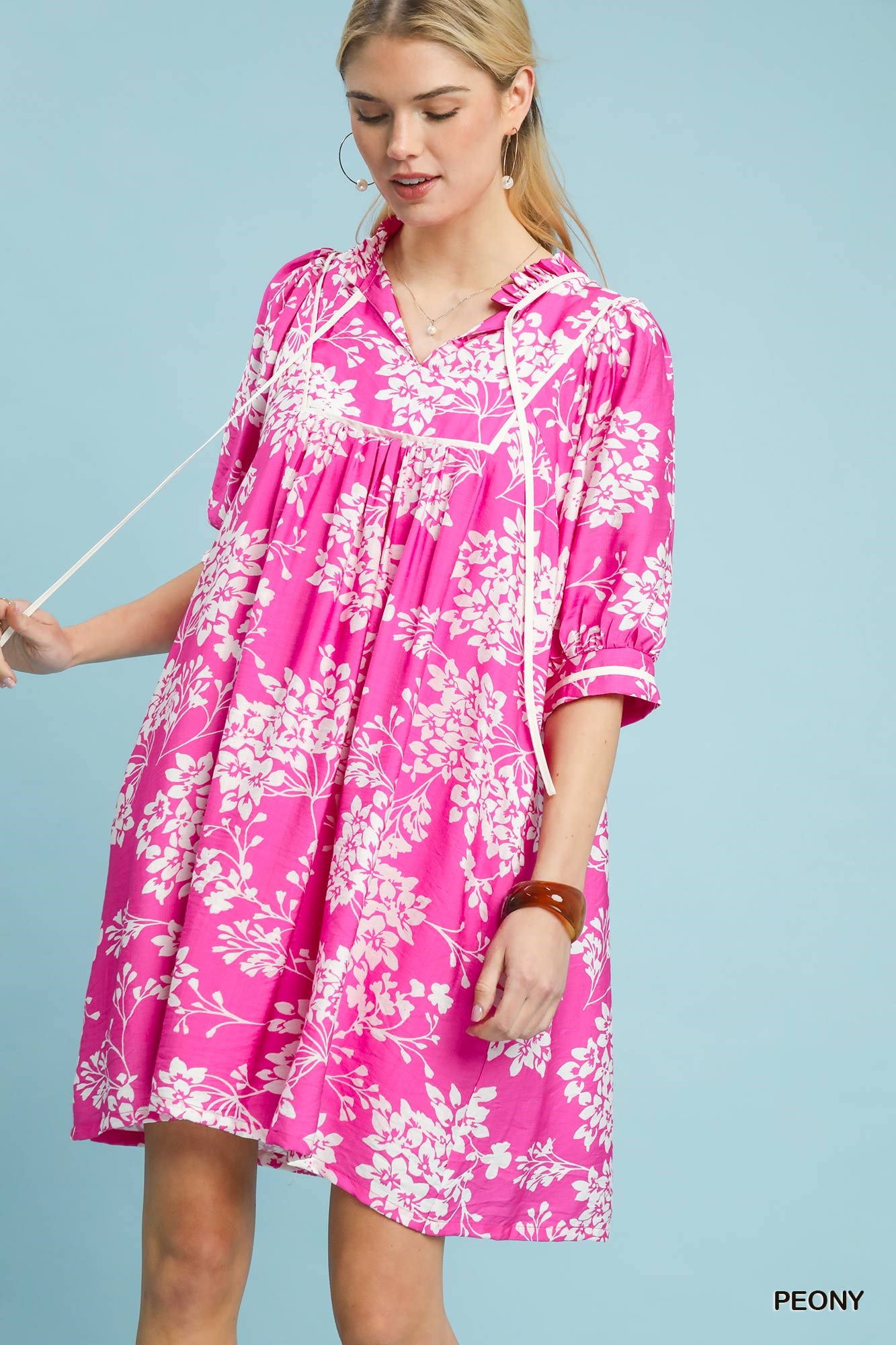 Floral Babydoll Dress with Pockets