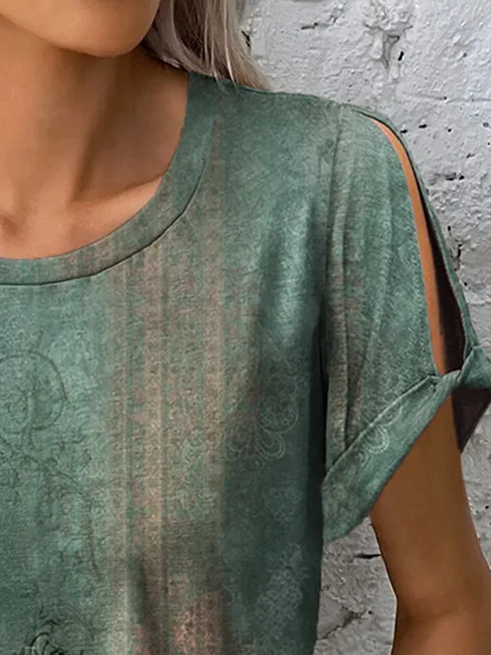 Printed Round Neck Short Sleeve T-Shirt, image 3