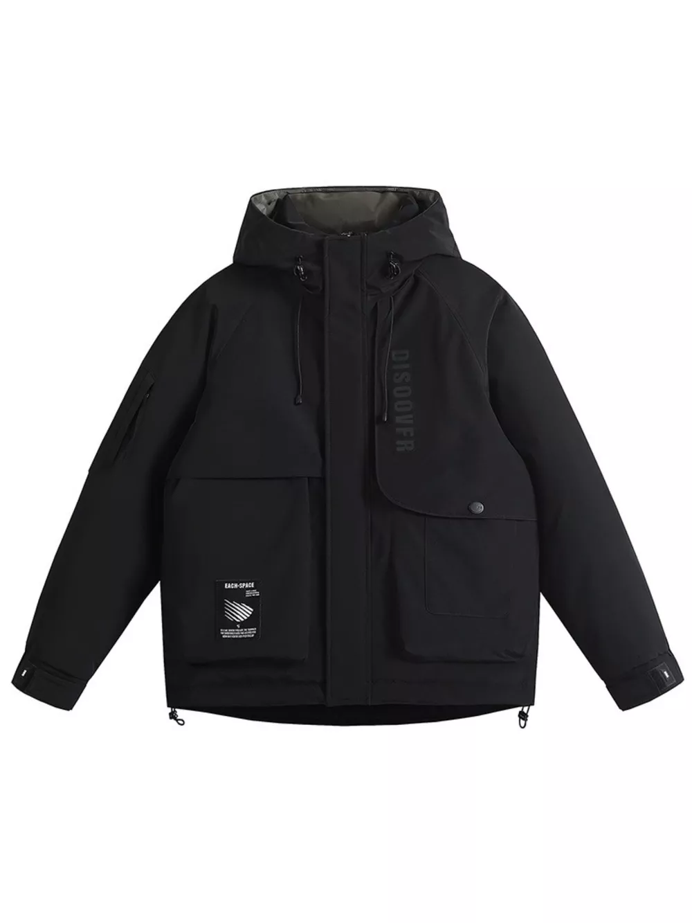 Men's Plus Size Adjustable Hooded Parka Jacket with Multiple Pockets, image 2