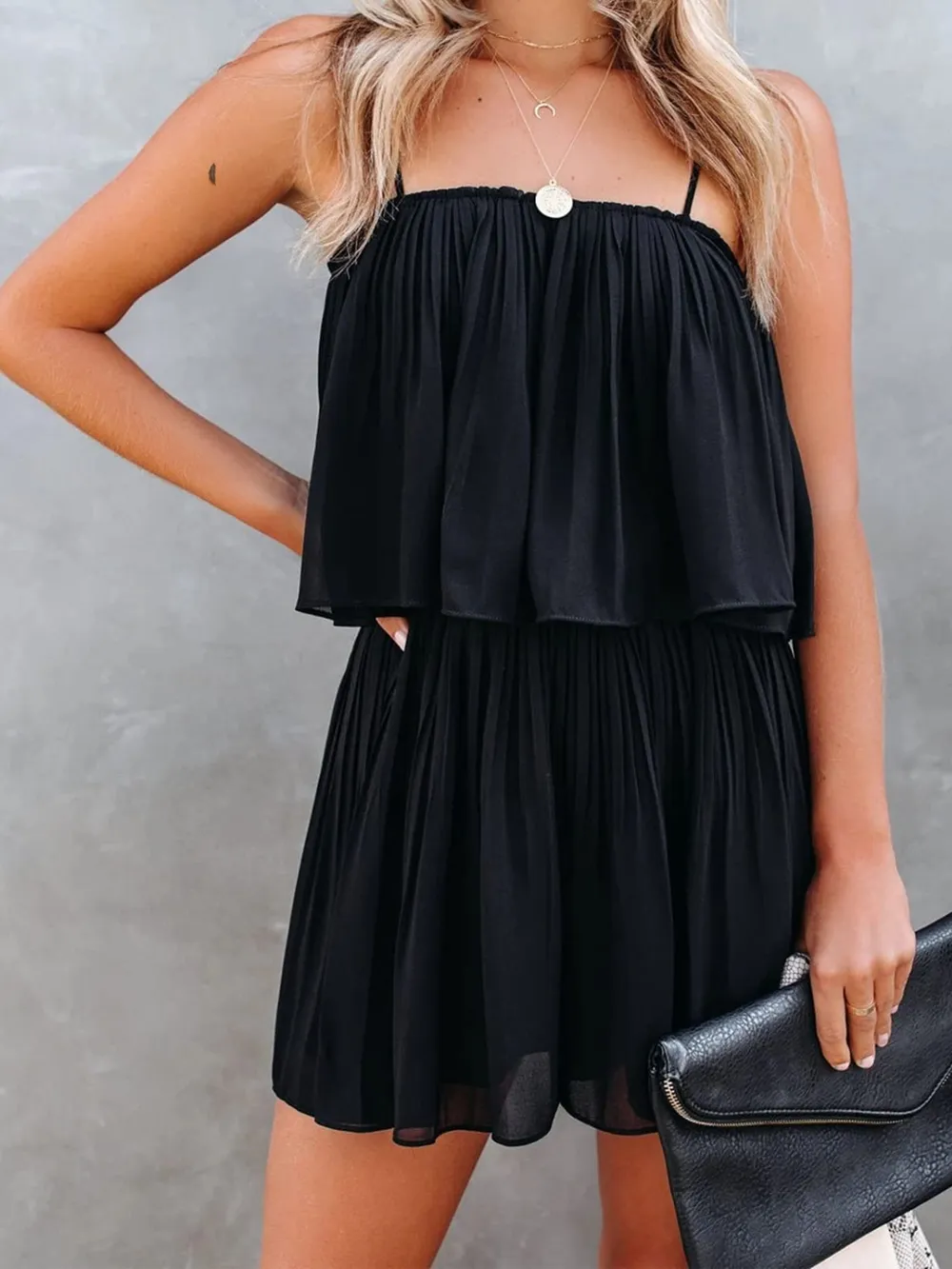 Ruched Spaghetti Strap Romper, image 4