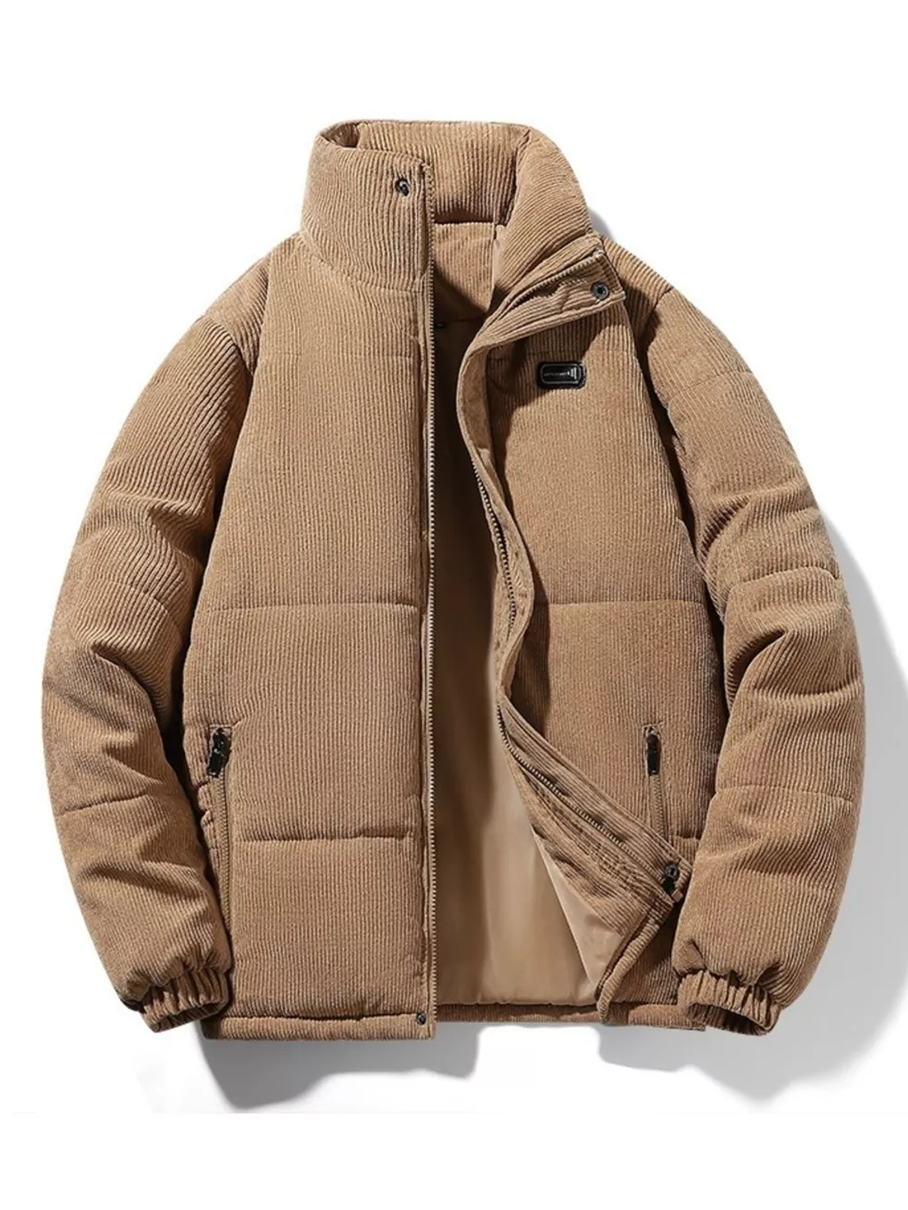 Men's Plus Size Corduroy Padded Winter Coat, image 2
