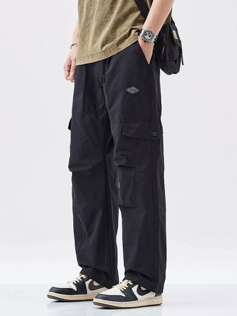 Men's Full Size Wide Leg Cargo Pants Plus Size, image 2