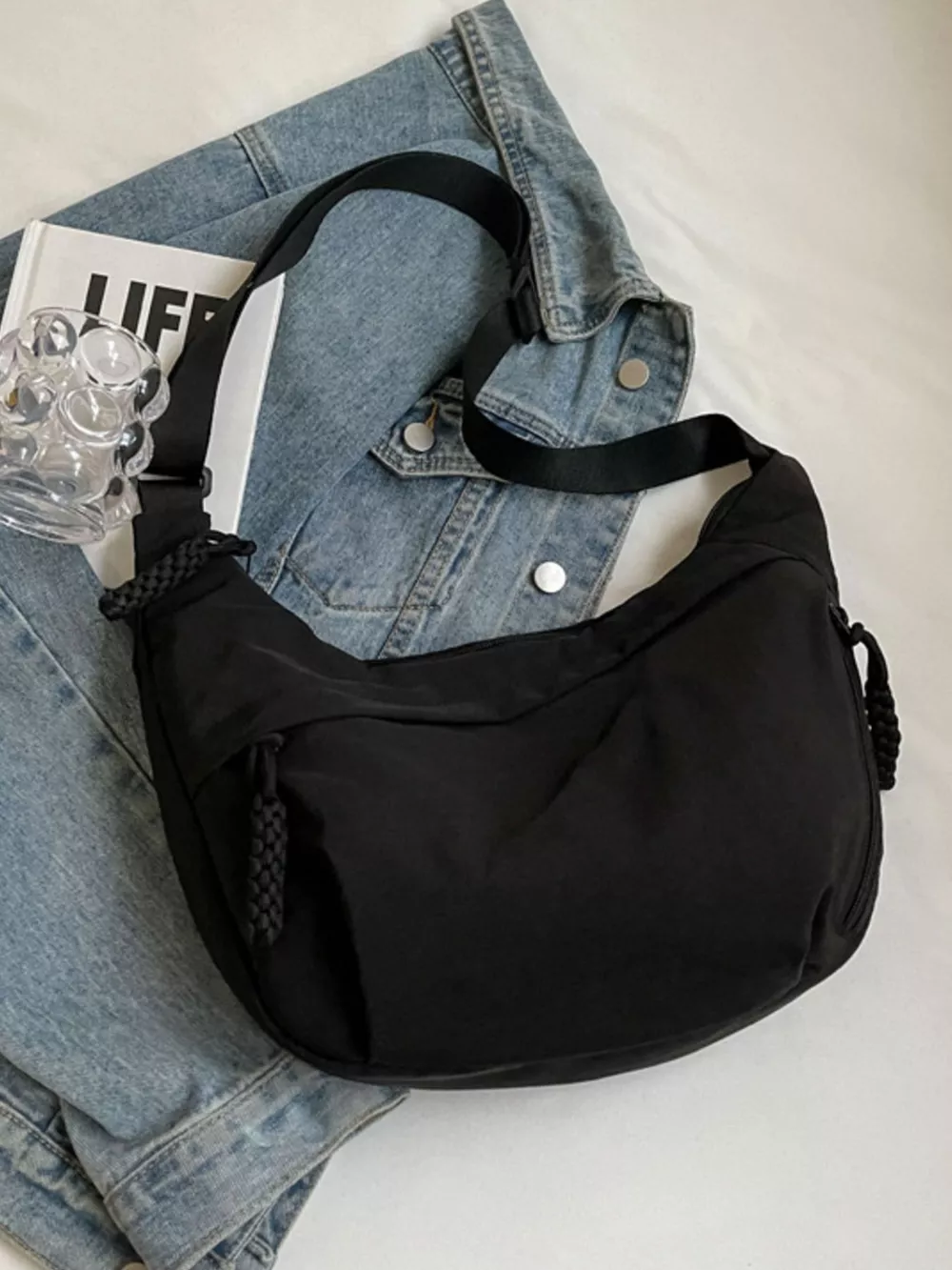 Casual Solid Color Lightweight Crossbody Bag, image 3