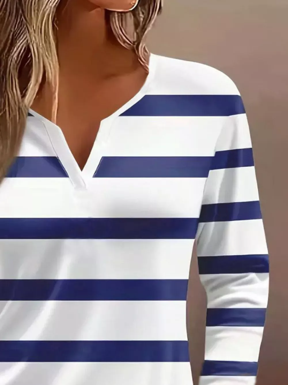 Notched Long Sleeve T-Shirt, image 8