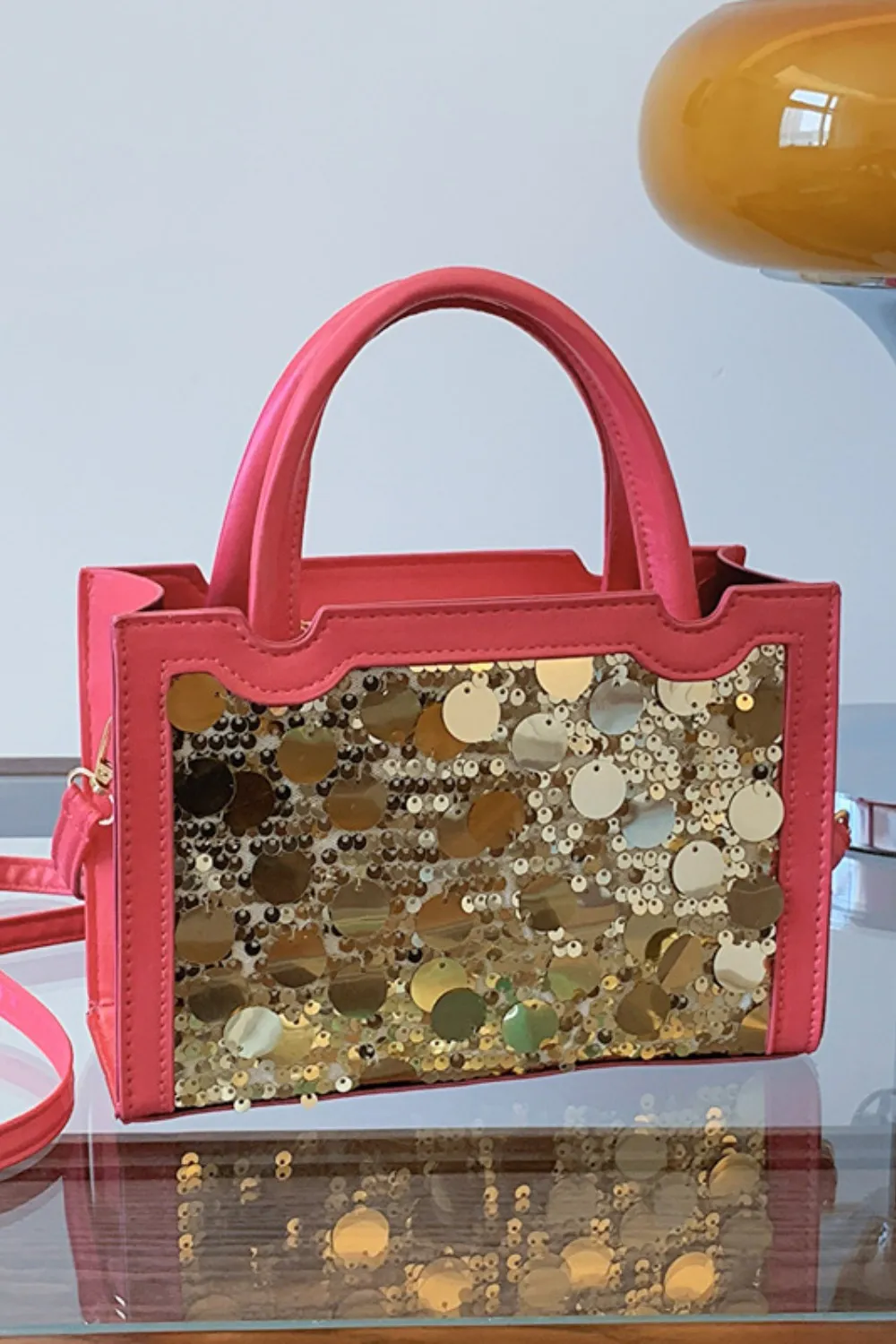 PU Leather Sequin Handbag, image 4