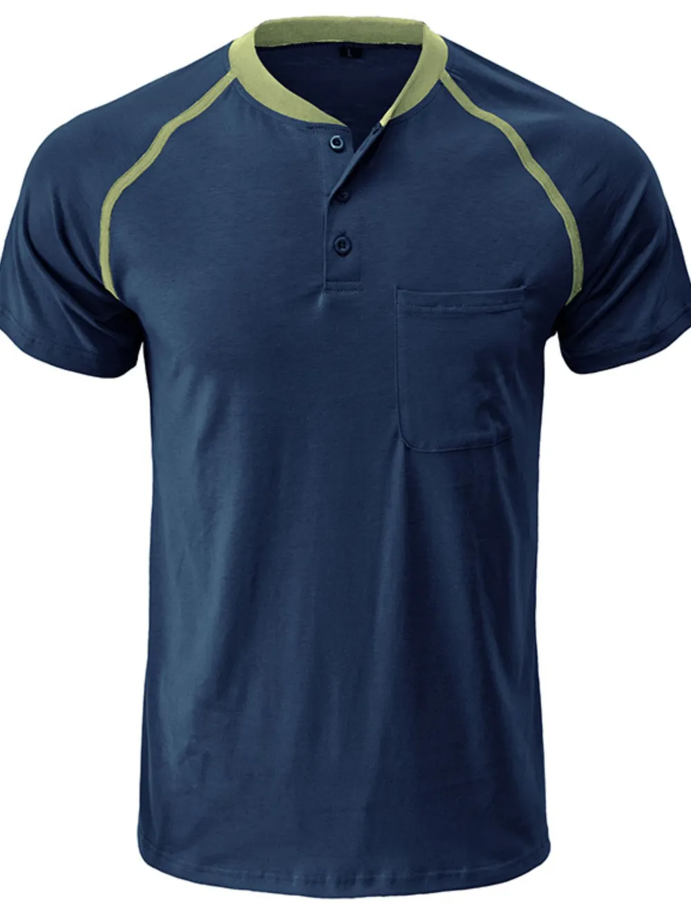 Men's Contrast Stitch Polo Shirt with Chest Pocket, image 3