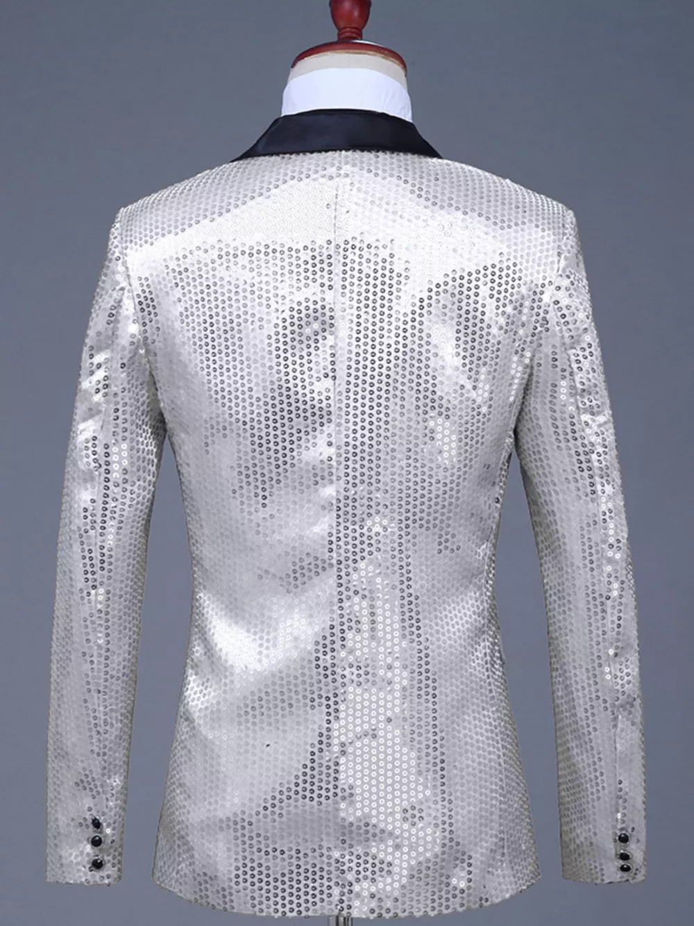 Men's Full Size Sequin One Button Long Sleeve Blazer Plus Size, image 4