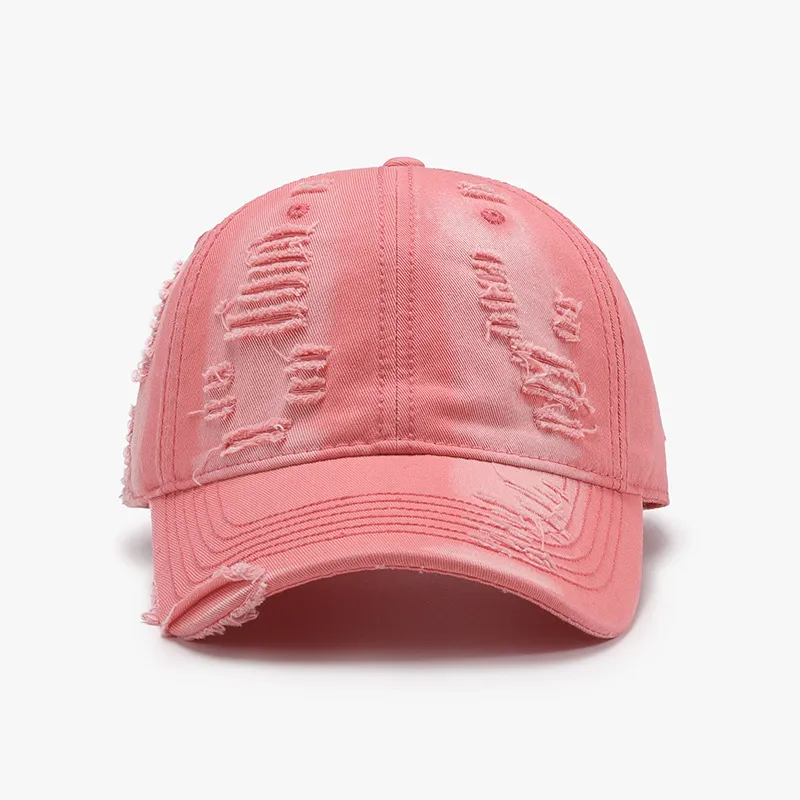 Distressed Adjustable Cotton Baseball Cap, image 2