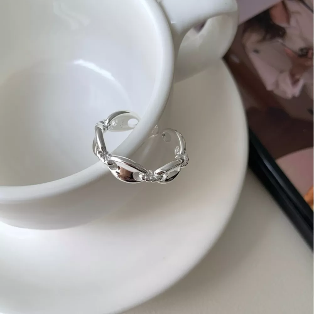 925 Sterling Silver Pig's Snout Ring, image 2