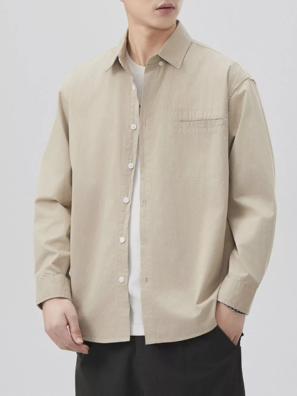 Men's Plus Size Button Up Long Sleeve Shirt, image 6