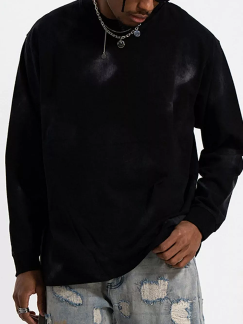 Men's Washed Long Sleeve Cotton T-Shirt, image 4