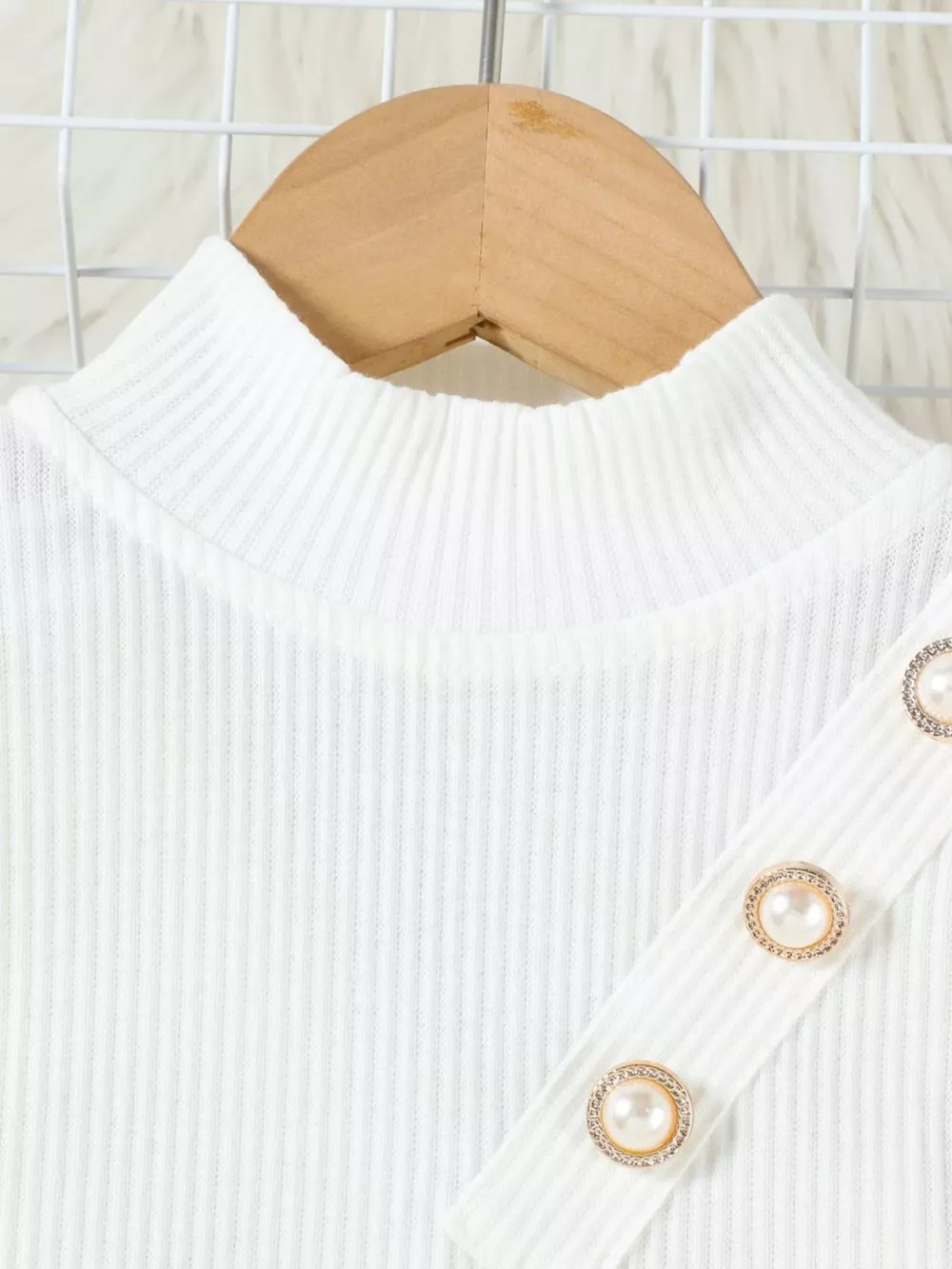 Children's Ruffle Sleeve Top & Tweed Skirt Set, image 2