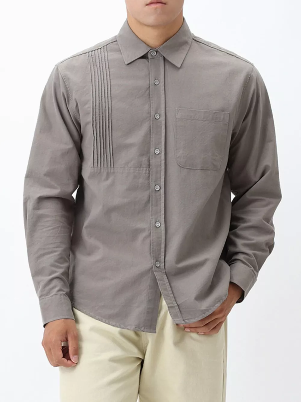 Men's Plus Size Button Up Long Sleeve Shirt, image 2
