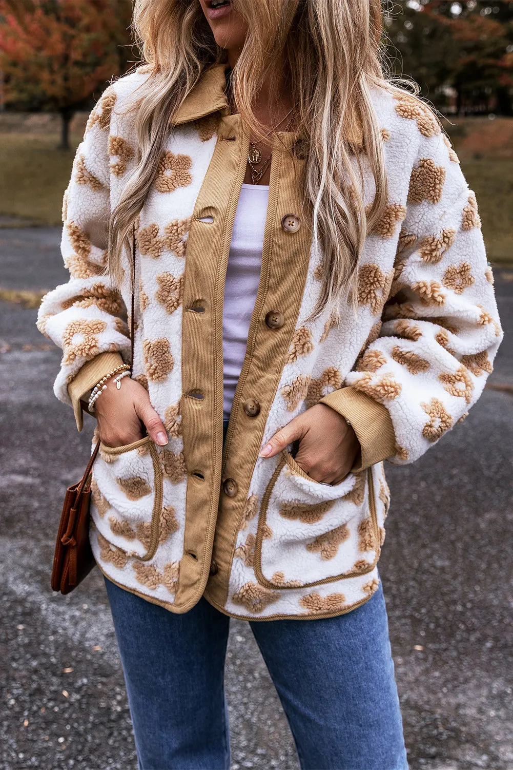 Flower Button Up Long Sleeve Jacket, image 2
