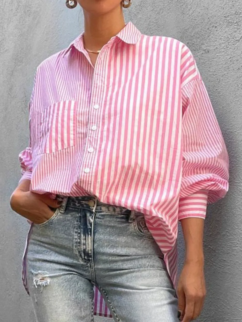 Striped Button Down Long Sleeve Shirt, image 5