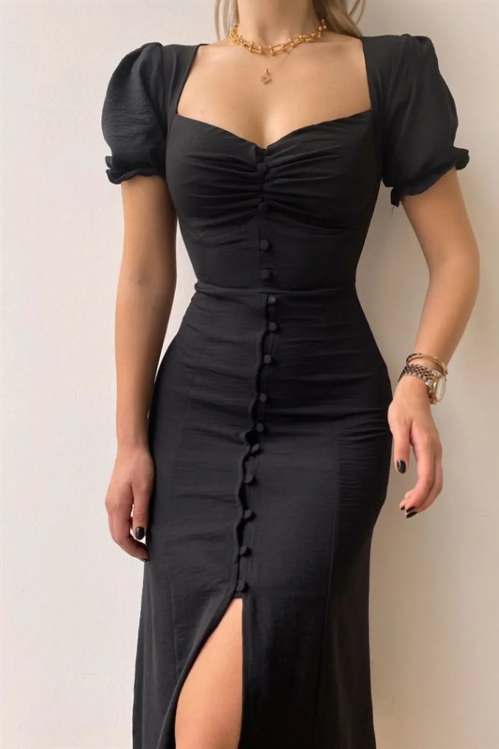Sweetheart Neck Short Sleeve Dress, image 2