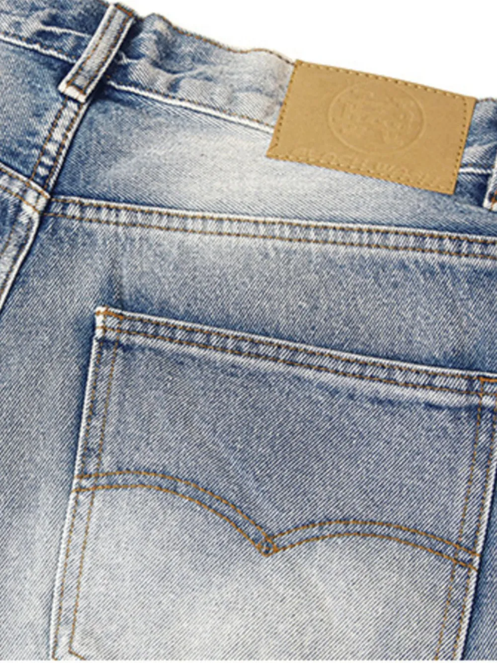 Men's Washed Wide Leg Relaxed Fit Jeans, image 7