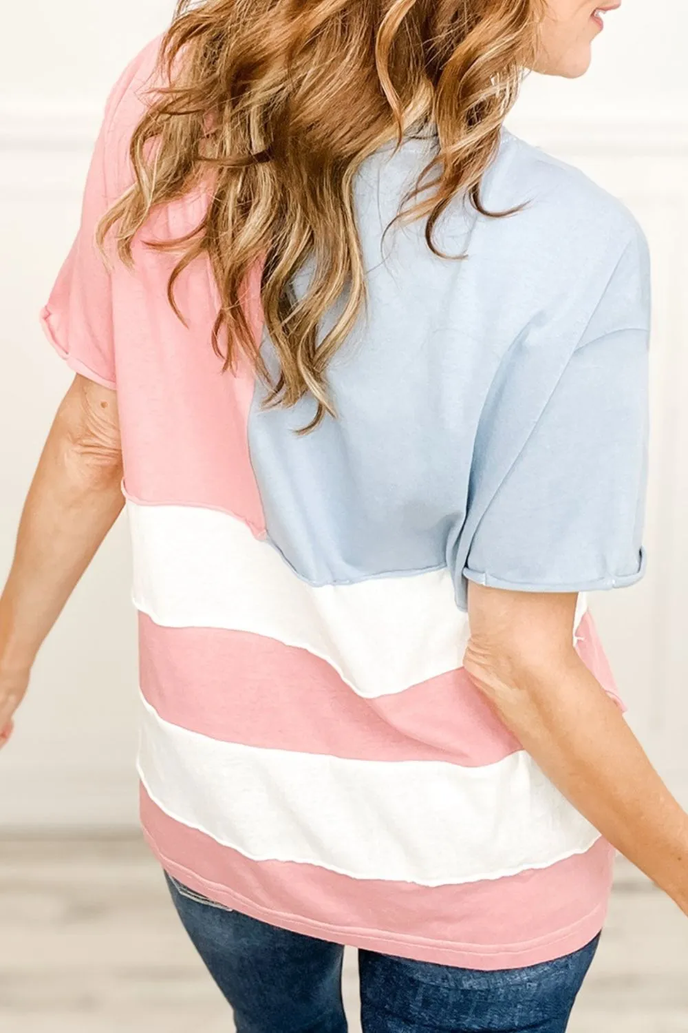 Patriotic Star Color Block T-Shirt, image 3